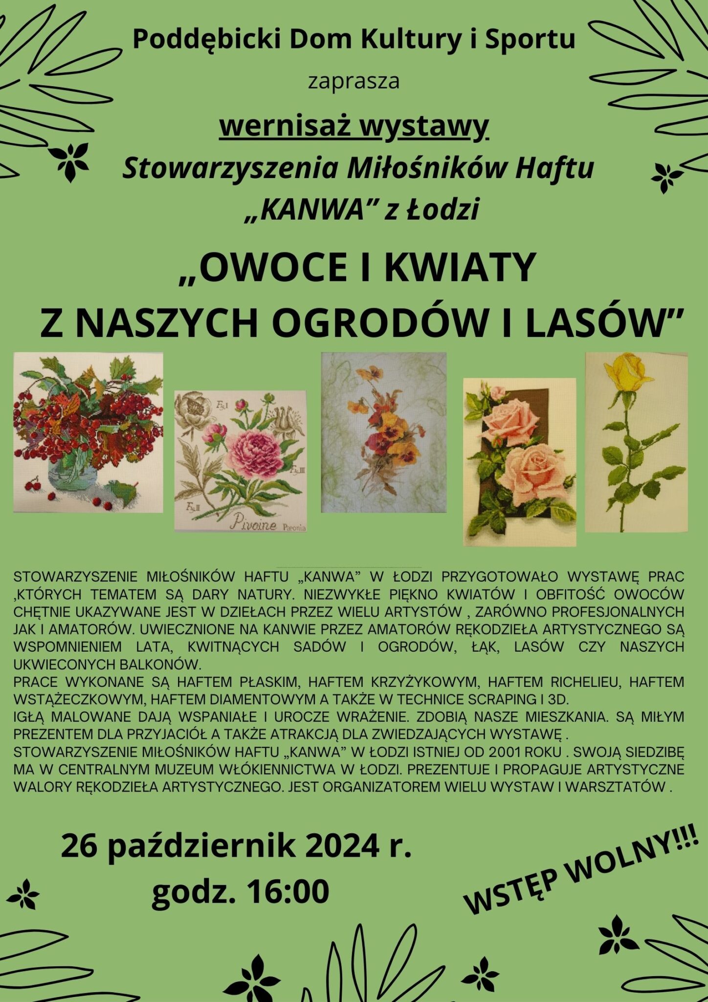 Wernisaż wystawy „OWOCE I KWIATY Z NASZYCH OGRODÓW I LASÓW”